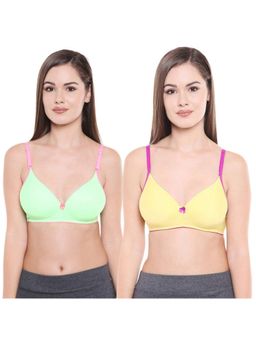 Bodycare - Pack Of 2 Premium Padded Bra - Naughty Green & Yellow