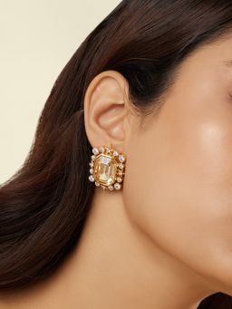 Isharya - Rust Priya's Celestial Dreams Statement Studs In 18Kt Gold Plated