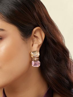 Isharya - Multi-Colour Pink Limoncello Drop Earrings In 18Kt Gold Plated