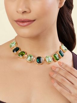 Isharya - Green Sonali's Columbian Fantasy Necklace In 18Kt Gold Plated