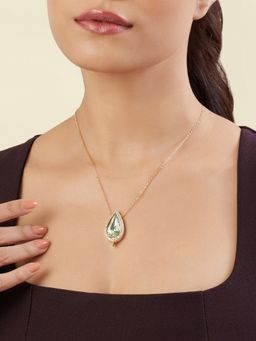 Isharya - Green Caelum Pendant Necklace In 18Kt Gold Plated