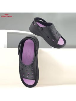 Red Tape - Womens EVA Comfort Clogs - Black