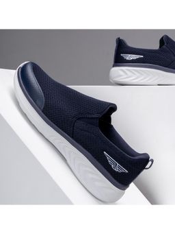 Red Tape - Men Textured Navy Blue Slip On Walking Shoes