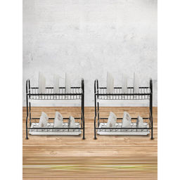 USHA SHRIRAM - Black Two Layer Kitchen Racks (Pack Of 2)