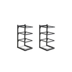 USHA SHRIRAM - Black Buckle Type Pot Rack 4 Layers, (Pack Of 2)