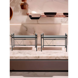 USHA SHRIRAM - Black H Microwave Kitchen Rack (Pack Of 2)