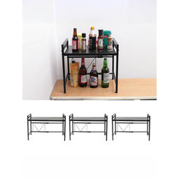 USHA SHRIRAM - Black H Microwave Kitchen Rack (Pack Of 3)