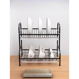 USHA SHRIRAM - Black Two Layer Kitchen Racks (Pack Of 5)