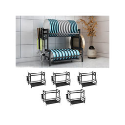 USHA SHRIRAM - Black Card Type Free Mounting Dish Rack (Pack Of 5)