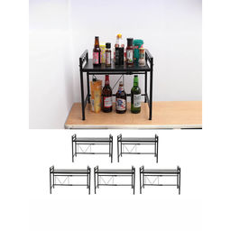 USHA SHRIRAM - Black H Microwave Kitchen Rack (Pack Of 5)