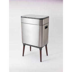 Fumato - Stainless Steel Sensor Trash Bin with Wooden Leg Inner Bucket, 26L