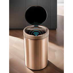 Fumato - Rose Gold Sensor Round Automatic Dustbin, 9L