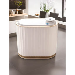 Fumato - White Oval Plastic Automatic Dustbin, 4L