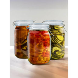 The Better Home - Transparent Glass Jars 1.5L, (Pack Of 3)