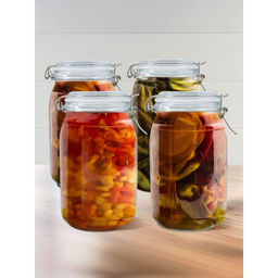 The Better Home - Transparent Glass Jars 1.5L, (Pack Of 4)