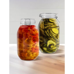 The Better Home - Glass Jar with Attached Lid, 2L, (Pack Of 2)