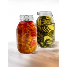 The Better Home - Glass Storage Transparent Jar, 3L, (Pack Of 2)