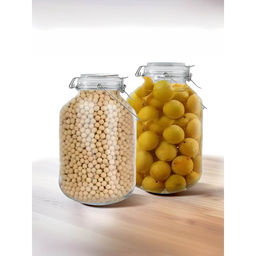 The Better Home - Glass Storage Transparent Jar, 2L, (Pack Of 2)