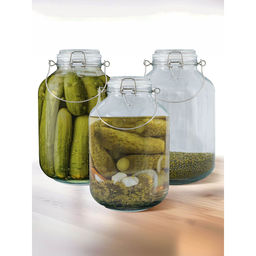 The Better Home - Glass Storage Transparent Jar, 2L, (Pack Of 3)