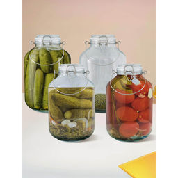 The Better Home - Glass Storage Transparent Jar, 2L, (Pack Of 4)