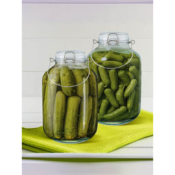The Better Home - Glass Storage Transparent Jar, 4L, (Pack Of 2)