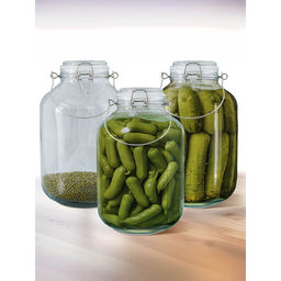 The Better Home - Glass Storage Transparent Jar, 4L, (Pack Of 3)