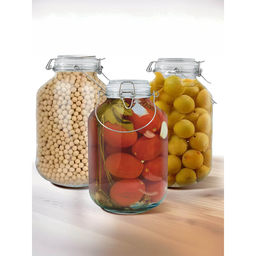 The Better Home - Transparent Glass Storage Jar, 5L, (Pack Of 3)