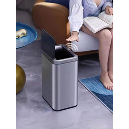 USHA SHRIRAM - Silver Sensor Automatic Dustbin, 9L