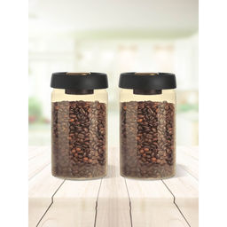 The Better Home - Borosilicate Jar with Vacuum Lid Transparent, 1200Ml, (Pack Of 2)