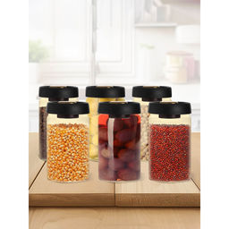 The Better Home - Borosilicate Jar with Vacuum Lid, 1200Ml, (Pack Of 6)