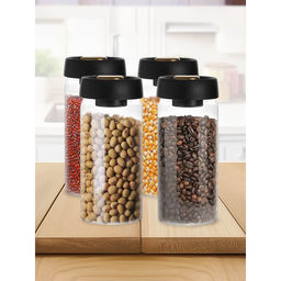 The Better Home - Borosilicate Jar with Vacuum Lid Transparent, 1800Ml, (Pack Of 4)