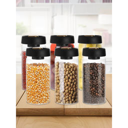 The Better Home - Borosilicate Jar with Vacuum Lid Transparent, 1800Ml, (Pack Of 6)