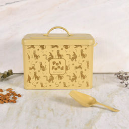 Living With Elan - Daisy Yellow Pet Food Storage Container with Scoop