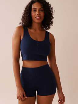 La Vie En Rose - Button Detail Cotton Crop Cami Top