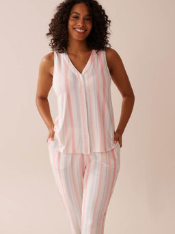 La Vie En Rose - Multicolor Super Soft Button-Down Cami Top