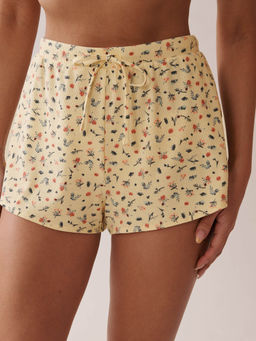La Vie En Rose - Ditsy Floral Print Ribbed Shorts