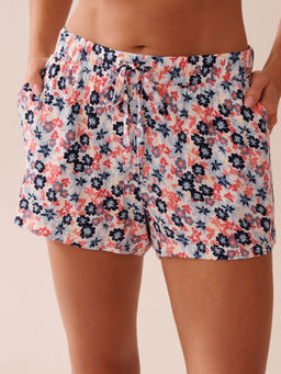 La Vie En Rose - Ditsy Floral Print Soft Jersey Pajama Shorts