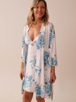 La Vie En Rose - Hydrangea Print Super Soft Kimono