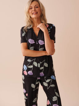 La Vie En Rose - Recycled Fibers Tulip Print Button-Down Shirt