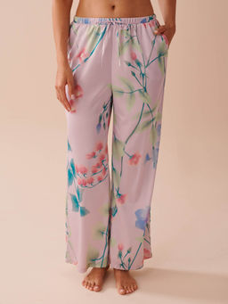 La Vie En Rose - Lavender Garden Print Satin Pyjama