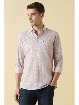 Allen Solly - Pink Cotton Printed Full Sleeves Shirt