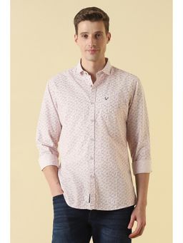 Allen Solly - Pink Cotton Textured Full Sleeves Shirt