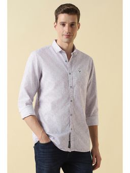 Allen Solly - Purple Cotton Printed Full Sleeves Shirt