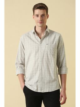 Allen Solly - Olive Cotton Checks Full Sleeves Shirt