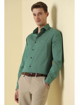 Allen Solly - Green Cotton Printed Full Sleeves Shirt
