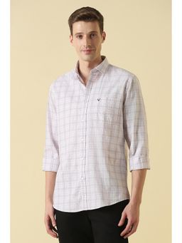 Allen Solly - Pink Cotton Checks Full Sleeves Shirt