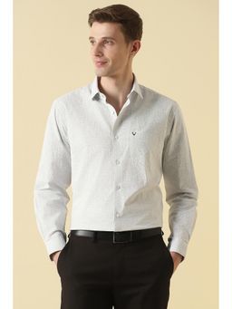 Allen Solly - Grey Cotton Printed Full Sleeves Shirt