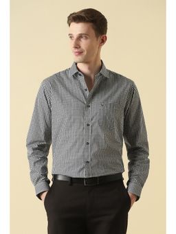 Allen Solly - Black Cotton Checks Full Sleeves Shirt