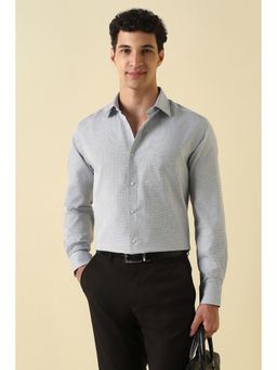Allen Solly - Grey Cotton Textured Full Sleeves Shirt