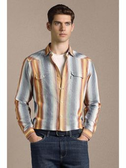 Louis Philippe - Multi-Color Cotton Stripes Full Sleeves Shirt